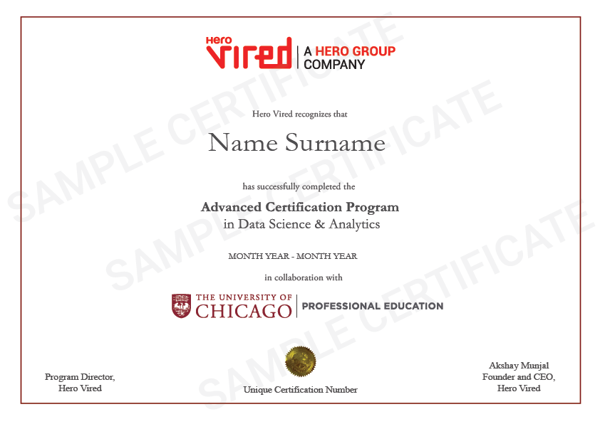 Hero Vired Certificate
